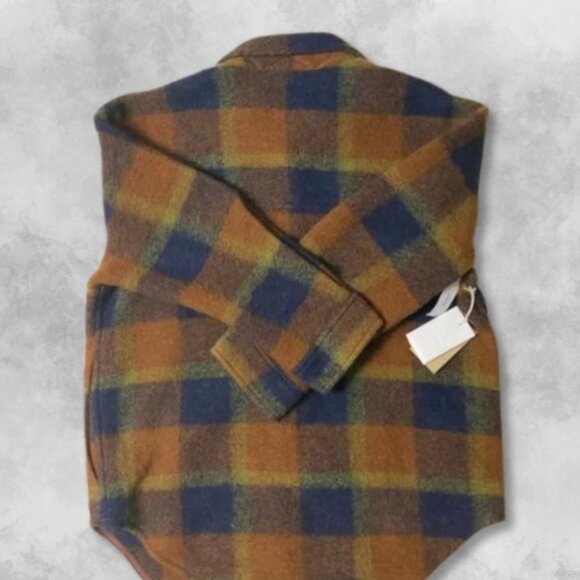 Aritzia Wilfred Free Ganna Wool Cuff Button Jacket Multicolor Plaid W US XL BNWT - Picture 2 of 5